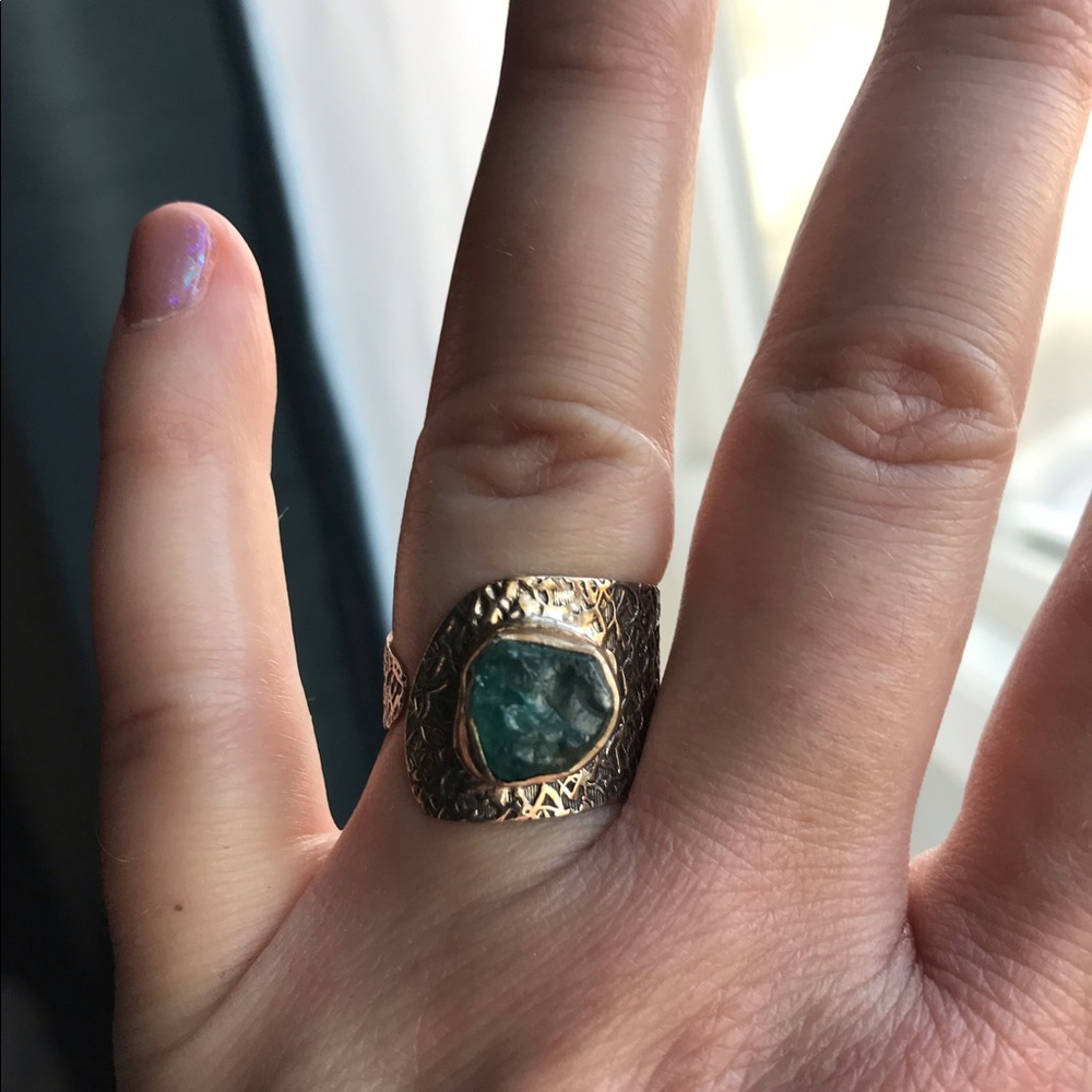 NWOT Adjustable sterling silver apatite ring